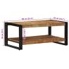 Solid Mango Wood Coffee Table - 90x50x38 cm | Hipomarket UK