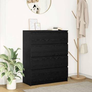 Stylish Black Oak Sideboard - 80x35x99 cm | HipoMarket