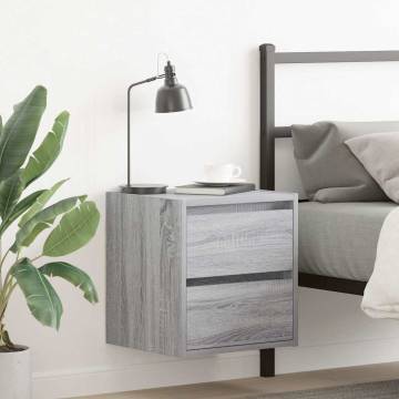 Wall-mounted Bedside Cabinet Grey Sonoma | 38x34x40 cm