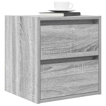 Wall-mounted Bedside Cabinet Grey Sonoma | 38x34x40 cm