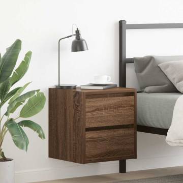 Wall-Mounted Bedside Cabinets - 2 pcs Brown Oak | HipoMarket