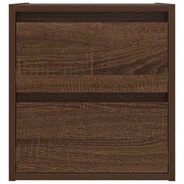 Wall-Mounted Bedside Cabinets - 2 pcs Brown Oak | HipoMarket