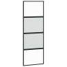 Sliding Door with Hardware Set - Black Tempered Glass 76x205 cm