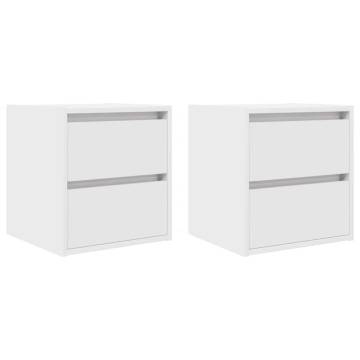 Wall-mounted Bedside Cabinets - 2 pcs White | HipoMarket