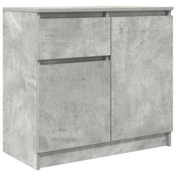 Stylish Concrete Grey Sideboard with Drawer - 71x35x65 cm