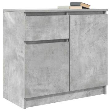 Stylish Concrete Grey Sideboard with Drawer - 71x35x65 cm