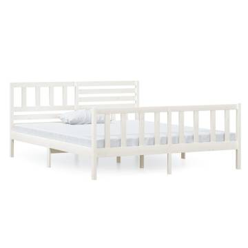 White Solid Wood Bed Frame 120x200 cm - Stylish & Sturdy