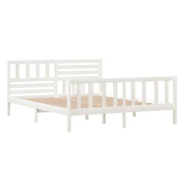 White Solid Wood Bed Frame 120x200 cm - Stylish & Sturdy