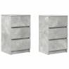 Stylish Bedside Cabinets with 3 Drawers - Concrete Grey (2 pcs)