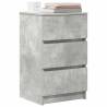 Stylish Bedside Cabinets with 3 Drawers - Concrete Grey (2 pcs)