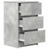 Stylish Bedside Cabinets with 3 Drawers - Concrete Grey (2 pcs)