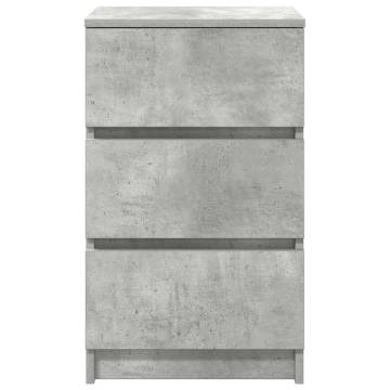 Stylish Bedside Cabinets with 3 Drawers - Concrete Grey (2 pcs)