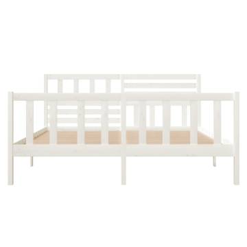 White Solid Wood Bed Frame 120x200 cm - Stylish & Sturdy