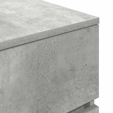 Stylish Bedside Cabinets with 3 Drawers - Concrete Grey (2 pcs)