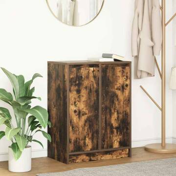 Elegant Smoked Oak Sideboard | 57x34 cm Engineered Wood