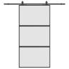 Stylish Black Sliding Door with Hardware Set - 102.5x205 cm