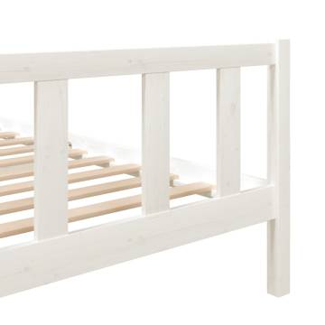 White Solid Wood Bed Frame 120x200 cm - Stylish & Sturdy