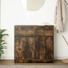 Smoked Oak Sideboard with Drawer - 80x34x76 cm Engineered Wood