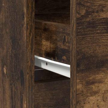 Smoked Oak Sideboard with Drawer - 80x34x76 cm Engineered Wood