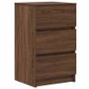 Stylish Brown Oak Bedside Cabinets with 3 Drawers - 2 pcs