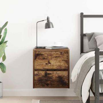 Wall-mounted Bedside Cabinet Smoked Oak - Stylish Storage Solution