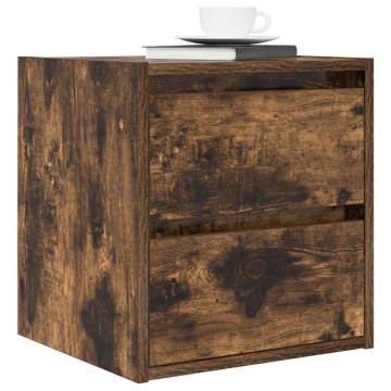 Wall-mounted Bedside Cabinet Smoked Oak - Stylish Storage Solution