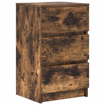 Stylish 3-Drawer Bedside Cabinets - Smoked Oak - 2 pcs