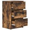 Stylish 3-Drawer Bedside Cabinets - Smoked Oak - 2 pcs