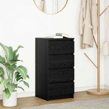 Stylish Black Oak Sideboard - 37.5x35x76 cm | HIPO Market