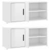 Stylish TV Cabinets - High Gloss White - 2 pcs | HipoMarket