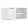 Stylish TV Cabinets - High Gloss White - 2 pcs | HipoMarket