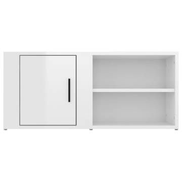 Stylish TV Cabinets - High Gloss White - 2 pcs | HipoMarket