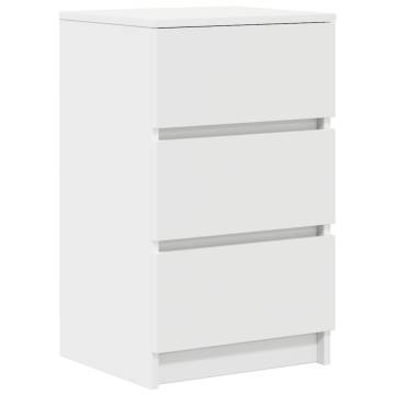 Stylish White Bedside Cabinets with 3 Drawers - 2 pcs