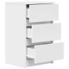 Stylish White Bedside Cabinets with 3 Drawers - 2 pcs