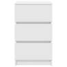 Stylish White Bedside Cabinets with 3 Drawers - 2 pcs