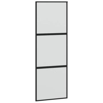 Stylish Black Sliding Door with Hardware Set - 90x205 cm