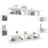 8 Piece White TV Cabinet Set - Modern Storage Solution