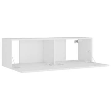 8 Piece White TV Cabinet Set - Modern Storage Solution