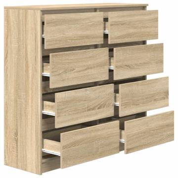 Sonoma Oak Sideboard - Stylish Storage 100x35x99 cm