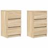 Stylish Bedside Cabinets with 3 Drawers - Sonoma Oak - 2 pcs