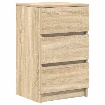 Stylish Bedside Cabinets with 3 Drawers - Sonoma Oak - 2 pcs