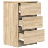 Stylish Bedside Cabinets with 3 Drawers - Sonoma Oak - 2 pcs