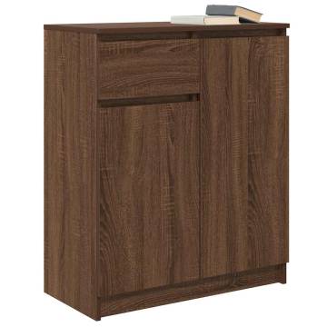 Stylish Brown Oak Sideboard with Drawer - 71x35x84 cm