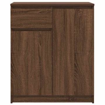 Stylish Brown Oak Sideboard with Drawer - 71x35x84 cm