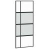 Sliding Door with Hardware Set - Black Tempered Glass 90x205 cm