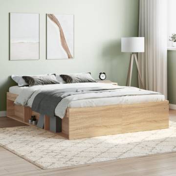 Sonoma Oak Double Bed Frame 135x190 cm - Modern & Practical