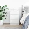 Stylish White Bedside Cabinet with 3 Drawers - 39x35x65 cm