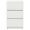 Stylish White Bedside Cabinet with 3 Drawers - 39x35x65 cm