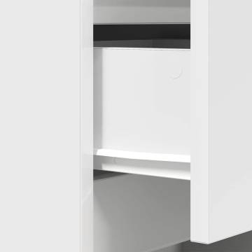 Stylish White Bedside Cabinet with 3 Drawers - 39x35x65 cm