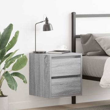 Wall-mounted Bedside Cabinets - 2 pcs Grey Sonoma | HipoMarket